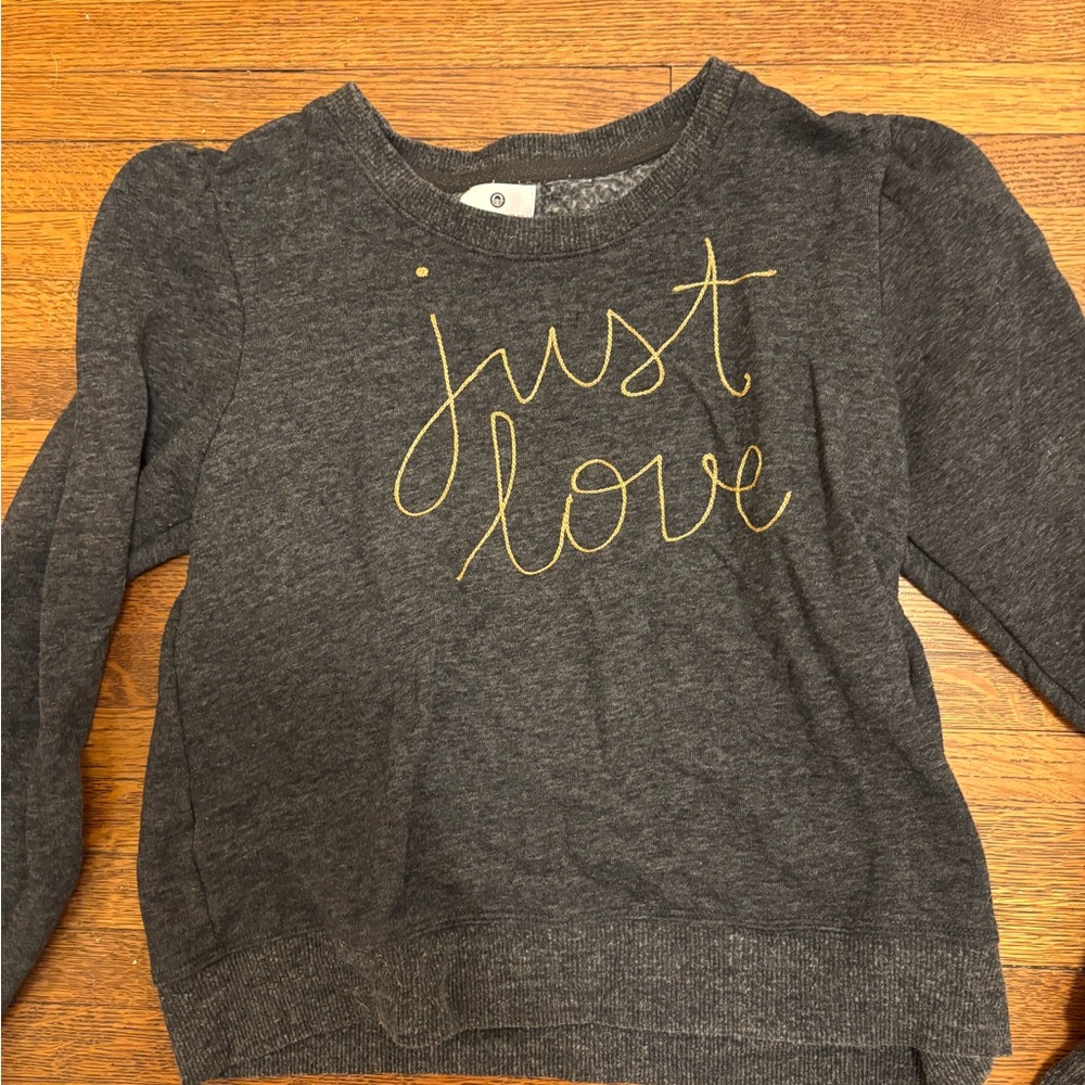 Sundry Gray and Gold Sweatshirt Just Love Design
